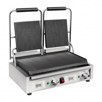Buffalo Double Ribbed Top Contact Grill - Click to Enlarge