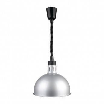 Buffalo Retractable Dome Heat Lamp Silver 2.5kW - Click to Enlarge