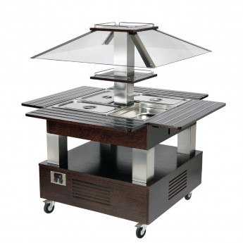 Roller Grill Chilled Salad Bar Square Dark Wood - Click to Enlarge