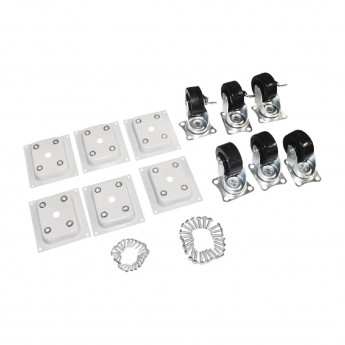 Polar Standard and Braked Castors including fixings for Chest Freezers (Pack of 6) - Click to Enlarge