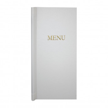 Slip Grip Menu Covers 2/3 Width A4 Size White - Click to Enlarge