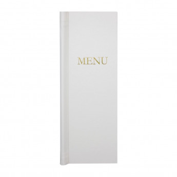 Slip Grip Menu Covers 1/2 Width A4 Size White - Click to Enlarge