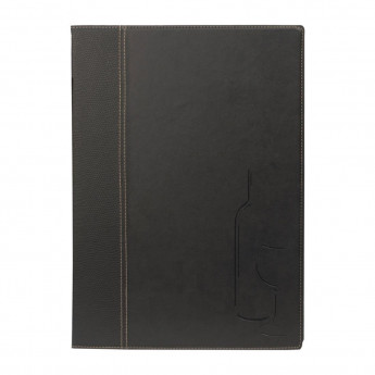 Securit Contemporary Wine List Cover Black A4 - Click to Enlarge