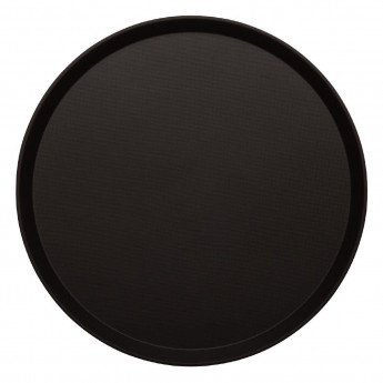 Cambro Treadlite Fibreglass Round Non-Slip Tray Black 405mm - Click to Enlarge
