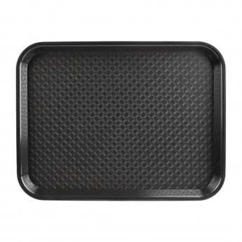 Olympia Kristallon Polypropylene Fast Food Tray Black Large 450mm - Click to Enlarge