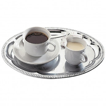 APS Chrome-Plated Stainless Steel Oval Tea Tray 300mm - Click to Enlarge