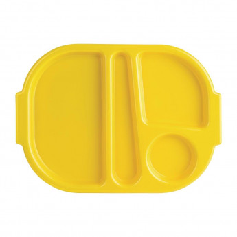 Olympia Kristallon Small Polycarbonate Compartment Food Trays Yellow 322mm - Click to Enlarge