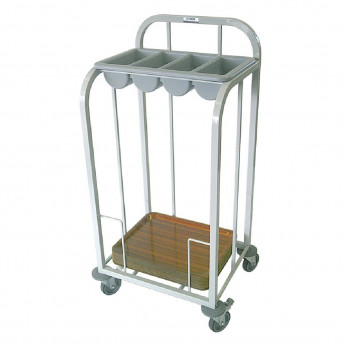 Craven Steel Single Tier Cutlery and Tray Dispense Trolley - Click to Enlarge