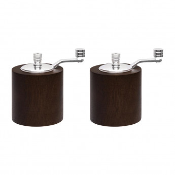 Olympia Dark Wood Salt and Pepper Mill Grinder Set - Click to Enlarge
