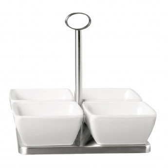 APS Stainless Steel Stand with 4x Bowls - Click to Enlarge