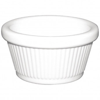 Olympia Kristallon Melamine Fluted Ramekins White 76mm (Pack of 12) - Click to Enlarge