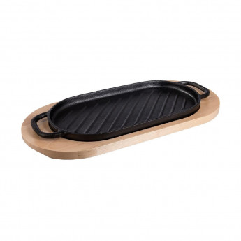 Tramontina Pre-Seasoned Cast Iron Oval Sizzler Plate 310mm - Click to Enlarge