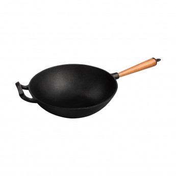 Tramontina Pre-Seasoned Cast Iron Wok 310mm 3.9Ltr - Click to Enlarge