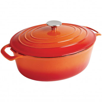 Vogue Orange Oval Casserole Dish 5Ltr - Click to Enlarge