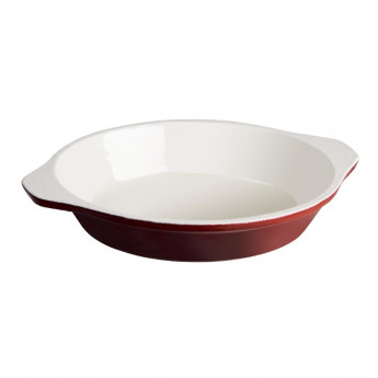 Vogue Red Round Cast Iron Gratin Dish 400ml - Click to Enlarge