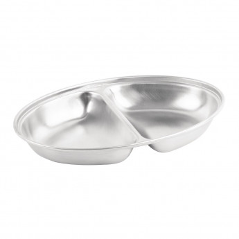 Olympia Oval Vegetable Dish Two Compartments 200mm - Click to Enlarge