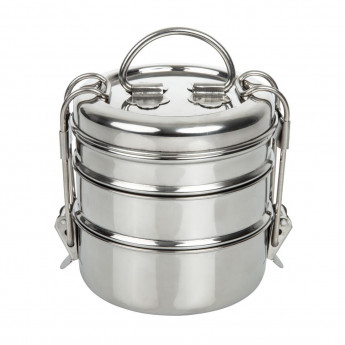 Utopia 3 Tier Tiffin Tin 115mm  (Pack of 6) - Click to Enlarge