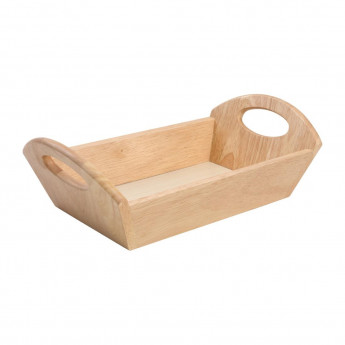 Hevea Wood Bread Basket with Handles - Click to Enlarge
