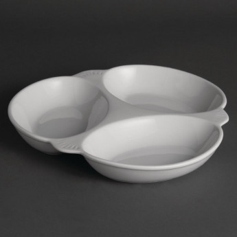 Olympia Vegetable Dishes 3 Section 250mm (Pack of 6) - Click to Enlarge