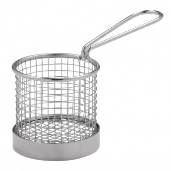 Olympia Chip basket Round with Handle 80mm - Click to Enlarge