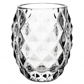 Olympia Glass Diamond Tealight Holder Clear 75mm (Pack of 6) - Click to Enlarge