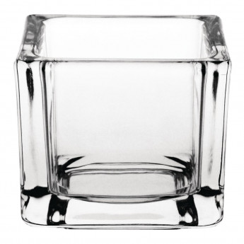 Olympia Glass Tealight Holder Square Clear (Pack of 6) - Click to Enlarge