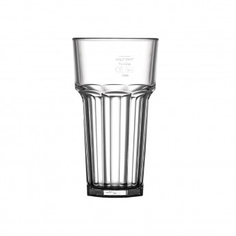 BBP Polycarbonate American Hi Ball Glasses Lined Half Pint CE Marked at 285ml - Click to Enlarge