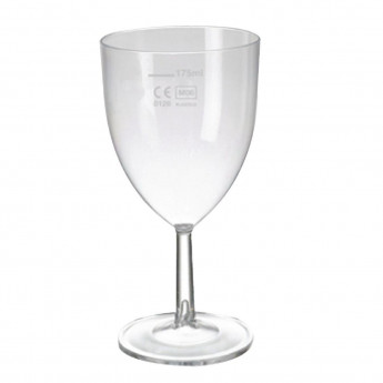eGreen Polystyrene Wine Glasses 200ml CE Marked at 175ml (Pack of 48) - Click to Enlarge