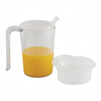 Clear Mug with Handle & 2 lids - Click to Enlarge