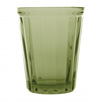 Olympia Cabot Panelled Glass Tumbler Green 260ml (Pack of 6) - Click to Enlarge