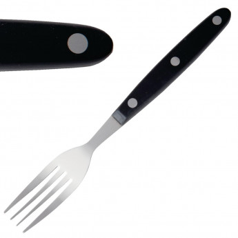 Olympia Steak Forks Black Handle (Pack of 12) - Click to Enlarge