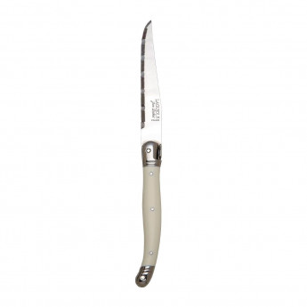 Laguiole Serrated Steak Knives White Handle (Pack of 6) - Click to Enlarge