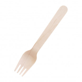 Fiesta Compostable Disposable Wooden Forks (Pack of 100) - Click to Enlarge