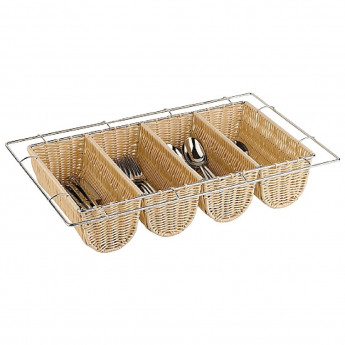 APS Rattan Cutlery Dispenser - Click to Enlarge