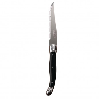 Laguiole Serrated Steak Knives Black Handle (Pack of 6) - Click to Enlarge