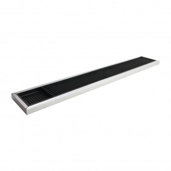 Beaumont Rubber Bar Mat with Stainless Steel Frame 600 x 100mm - Click to Enlarge