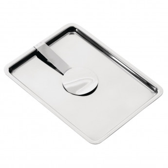 Olympia Curved Stainless Steel Tip Tray With Bill Clip - Click to Enlarge