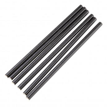 Fiesta Compostable Individually Wrapped Paper Cocktail Stirrer Straws Black (Pack of 250) - Click to Enlarge