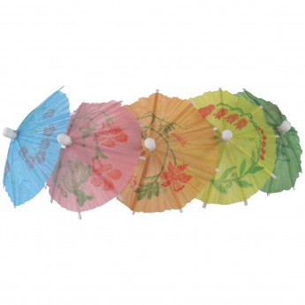 Fiesta Recyclable Paper Parasols Mixed Colours (Pack of 144) - Click to Enlarge