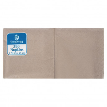 Swantex Recycled Cocktail Napkin Kraft 25x25cm 2ply 1/4 Fold (Pack of 2000) - Click to Enlarge