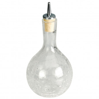 Bitters Dash Bottle Round Crackle Glass 330ml - Click to Enlarge