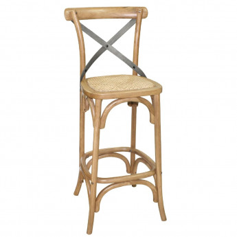 Bolero Wooden Barstool with Backrest - Click to Enlarge