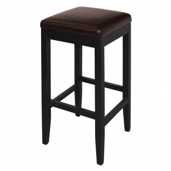 Bolero Faux Leather High Bar Stools Dark Brown (Pack of 2) - Click to Enlarge