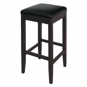 Bolero Faux Leather High Bar Stools Black (Pack of 2) - Click to Enlarge