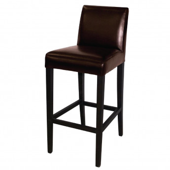 Bolero Faux Leather High Bar Stool Brown (Single) - Click to Enlarge
