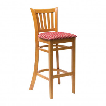 Manhattan Dark Walnut Bar Chair with Red Diamond Padded Seat - Click to Enlarge