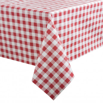 PVC Chequered Tablecloth Red 54in - Click to Enlarge