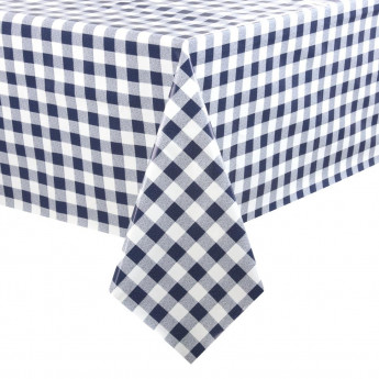 PVC Chequered Tablecloth Blue 54 x 70in - Click to Enlarge