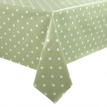 PVC Green Polka Dot Table Cloth 55 x 70in - Click to Enlarge