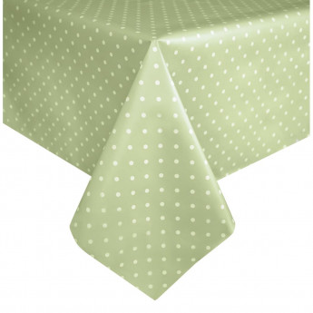 Wipe Clean PVC Table Cloth Pale Green Small Polka Dot 1400x1400mm - Click to Enlarge